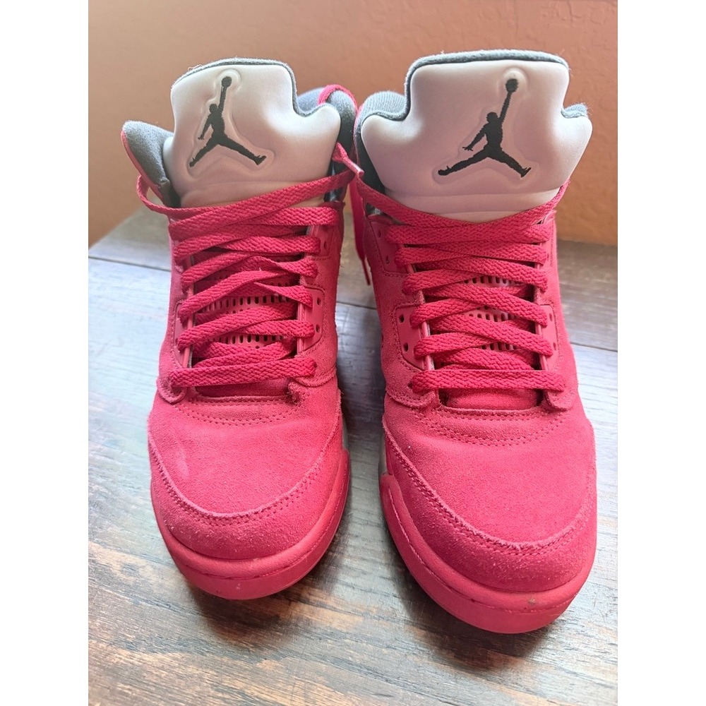 Nike Air Jordan 5 Retro University Red Suede 2017 Youth 7Y Shoes 8.5W 7M EU 40